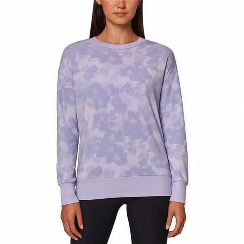 Mondetta Ladies' Crew Neck Long Sleeve Lightweight Active Top (Purple, Large)
